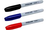 Perm.markers "bullet" 3 pcs, (black,blue,red), tube, proline