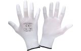 Gloves pu fingertip white l231108p,card, "8", ce, lahti